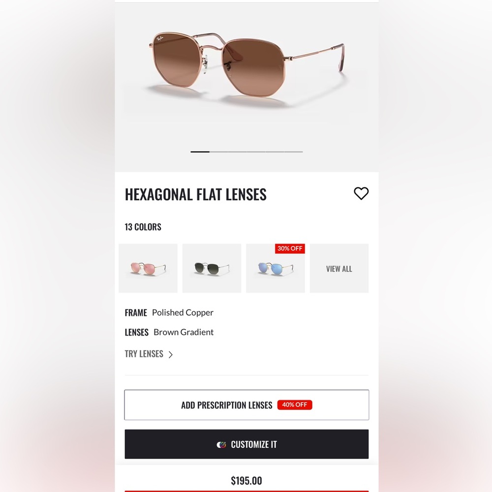 Ray-ban Hexagonal polarized sunglasses